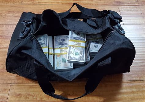 prop money duffle bag